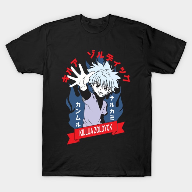 Killua anime boy Fanart T-Shirt by Planet of Tees